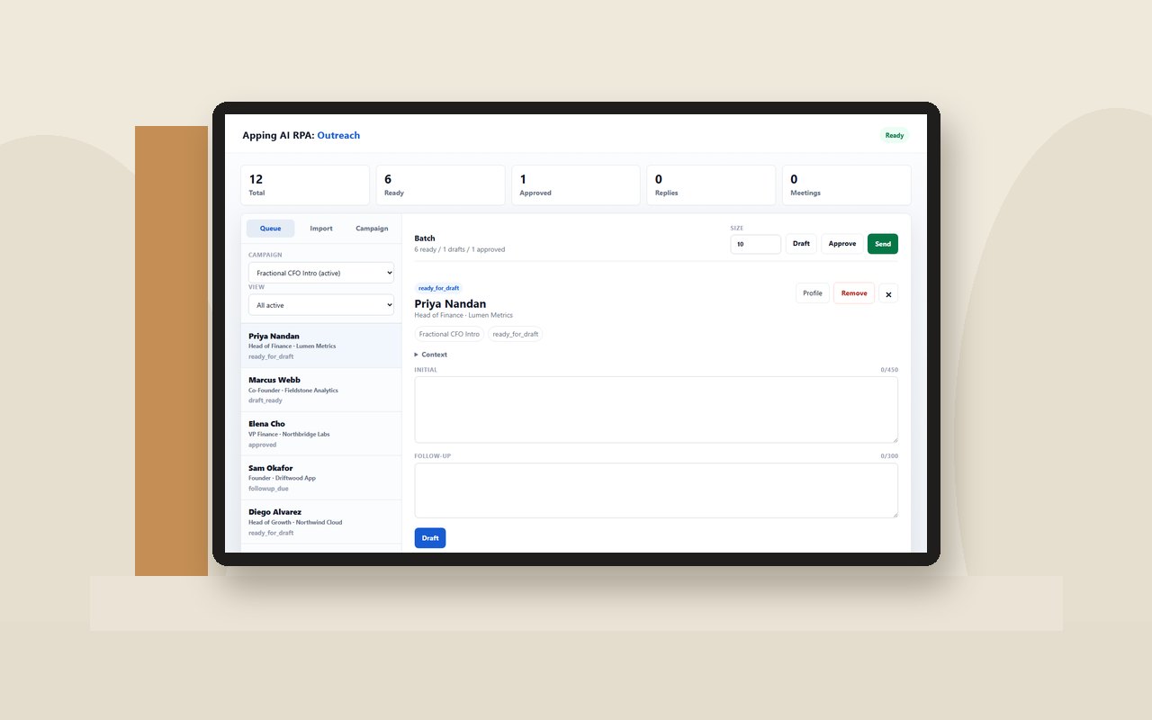 Outreach Sentinel product interface and system workflow